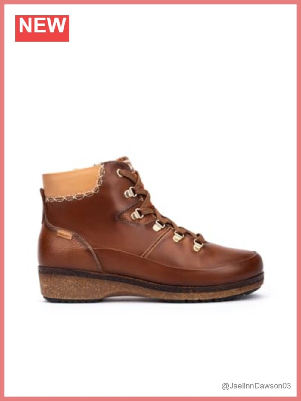 Pikolinos Granada Leather Flat Ankle Boots Memory Foam Lace Up